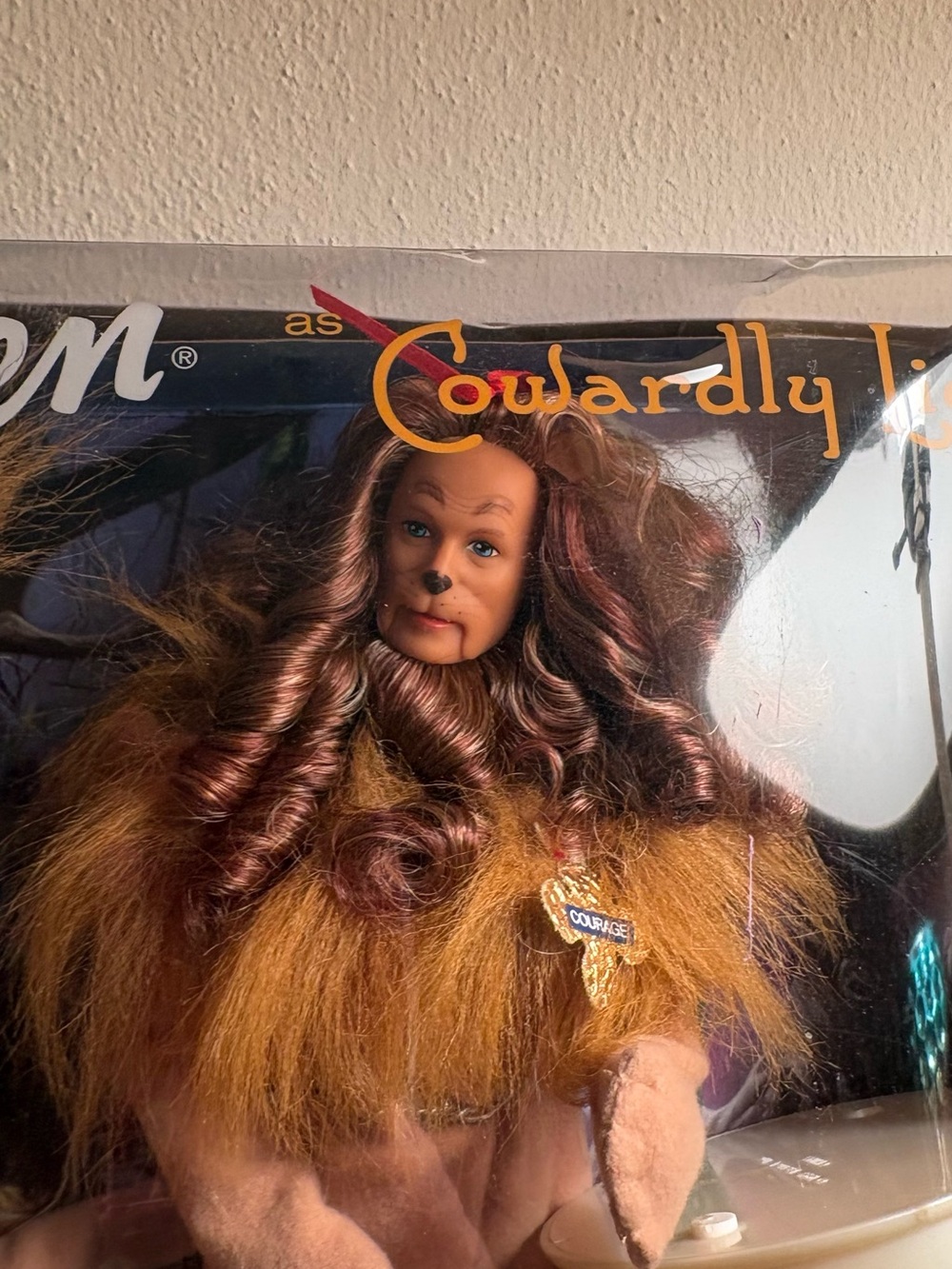 Barbie Wizard of Oz Cowardly Lion Plush Costume Doll Brown Tan Gold - Picture 5 of 5
